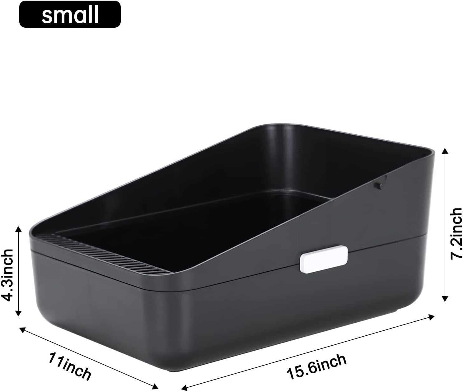 Open Litter Box,Durable High Side Sifting, Secure and Odor Litter Box, Removable Litter Box, Easy to Clean Litter Box for Cats up to 8 Pounds(Black Small)