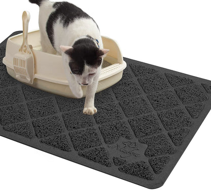 Premium Cat Litter Mat, Litter Box Mat with Non-Slip and Waterproof Backing, Litter Trapping Mat Soft on Kitty Paws and Easy to Clean, Cat Mat Traps Litter from Box