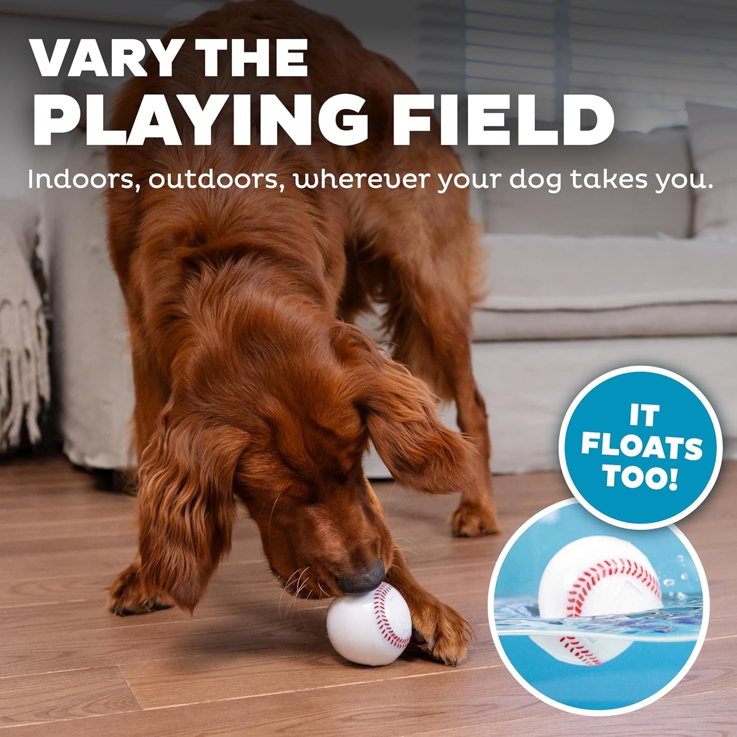 Sport Ballz Baseball Treat-Dispensing Fetch Ball Dog Toy